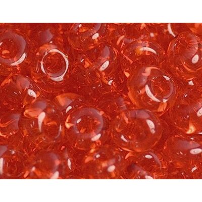 TOHO Perline giapponesi magatama trasparente rosso 3 mm. 100 g. TOHO Perline giapponesi magatama trasparente rosso 3 mm. 100 g.