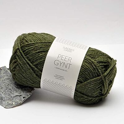 Sandnes Garn Sandnes, Peer Gynt, 9572, 50 g, 91 m, verde scuro Sandnes Garn Sandnes, Peer Gynt, 9572, 50 g, 91 m, verde scuro