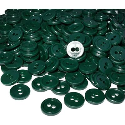 Aerzetix C56324 Set di 100 Bottoni rotondi per cucito Ø11.5x2.2mm con 2 fori diametro apertura 2mm colore verde abete in plastica hobby creativo decorazione cucire merceria moda Aerzetix C56324 Set di 100 Bottoni rotondi per cucito Ø11.5x2.2mm con 2 fori diametro apertura 2mm colore verde abete in plastica hobby creativo decorazione cucire merceria moda