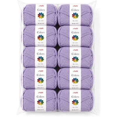 Stafil Colors Set da 10 Gomitoli Colore lilla – 10 Gomitoli da 50 g (500 g Totali) – Lana Acrilica per Uncinetto, Maglia, Amigurumi, Crochet e Lavori Creativi Stafil Colors Set da 10 Gomitoli Colore lilla – 10 Gomitoli da 50 g (500 g Totali) – Lana Acrilica per Uncinetto, Maglia, Amigurumi, Crochet e Lavori Creativi