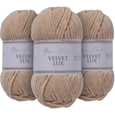 Utopia Crafts Velvet Lux Chenille 3×100g – Filato Morbidissimo per Uncinetto & Maglia, Coperte, Giocattoli, Amigurumi – Uncinetto 5,5mm, Morbido (Marrone Pastello) Utopia Crafts Velvet Lux Chenille 3×100g – Filato Morbidissimo per Uncinetto & Maglia, Coperte, Giocattoli, Amigurumi – Uncinetto 5,5mm, Morbido (Marrone Pastello)