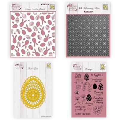 Nellie's Choice Nellie’s Choice Fustella, Stencil per Pittura, Cartella da Embossing e Timbro Personalizzato Set 22 Pezzi Design Pasquali Materiali Creativi per Scrapbooking, Journaling, Fai-Da-Te e Biglietti Nellie's Choice Nellie’s Choice Fustella, Stencil per Pittura, Cartella da Embossing e Timbro Personalizzato Set 22 Pezzi Design Pasquali Materiali Creativi per Scrapbooking, Journaling, Fai-Da-Te e Biglietti