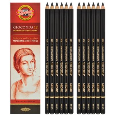 Koh-I-Noor Gioconda Negro – 12 matite a mina dura per disegni di artisti. 8815/3 Koh-I-Noor Gioconda Negro – 12 matite a mina dura per disegni di artisti. 8815/3