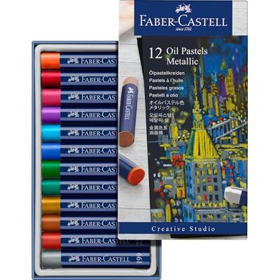 Faber-Castell Creative Studio Oil Pastels Metallic Box of 12 Faber-Castell Creative Studio Oil Pastels Metallic Box of 12