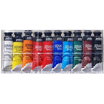 PEBEO 21305 Confezione da 10 tubetti di guazzo, 10 ml, colori assortiti PEBEO 21305 Confezione da 10 tubetti di guazzo, 10 ml, colori assortiti