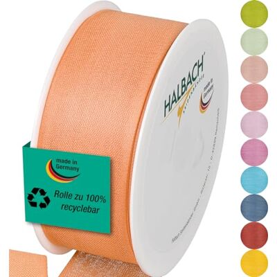 Halbach Seidenbänder Nastro regalo larghezza 40 mm lunghezza 25 m nastro prodotto in Germania nastri regalo in diversi colori e larghezze, perfetto per confezionare e decorare, colore: albicocca Halbach Seidenbänder Nastro regalo larghezza 40 mm lunghezza 25 m nastro prodotto in Germania nastri regalo in diversi colori e larghezze, perfetto per confezionare e decorare, colore: albicocca
