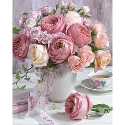 ART Kit di Ricamo a Punto Croce Prestampato 32x40cm Tela Aida in Cotone Prestampata 11 CT Bouquet di rose Perfetto per Adulti e Principianti ART Kit di Ricamo a Punto Croce Prestampato 32x40cm Tela Aida in Cotone Prestampata 11 CT Bouquet di rose Perfetto per Adulti e Principianti