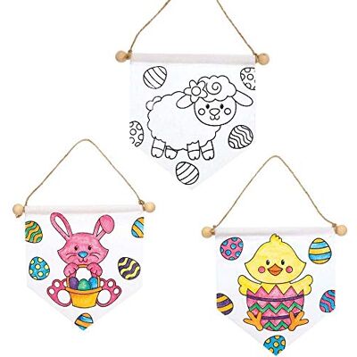 Baker Ross Striscioni di Stoffa di Pasqua da Colorare Confezione da 3, Mestiere per Bambini () Baker Ross Striscioni di Stoffa di Pasqua da Colorare Confezione da 3, Mestiere per Bambini ()