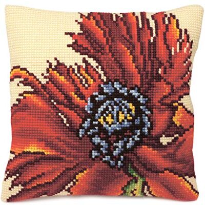 Collezione d'Arte 40 x 40 cm Extravagant Poppy Punto Croce Cuscino Kit Collezione d'Arte 40 x 40 cm Extravagant Poppy Punto Croce Cuscino Kit