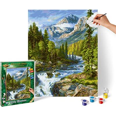 Schipper Dipingere con i numeri, Rocky Mountains Pittura per adulti con pennelli e colori acrilici, 40 x 50 cm Schipper Dipingere con i numeri, Rocky Mountains Pittura per adulti con pennelli e colori acrilici, 40 x 50 cm