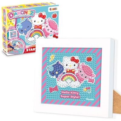 DIAMONDZ CRYSTAL PAINTING CRAZE DIAMONDZ Starter Set Hello Kitty – Diamond Painting per Bambini da Hello Kitty stencil fai da te per bambini, 15 x 15 cm DIAMONDZ CRYSTAL PAINTING CRAZE DIAMONDZ Starter Set Hello Kitty – Diamond Painting per Bambini da Hello Kitty stencil fai da te per bambini, 15 x 15 cm