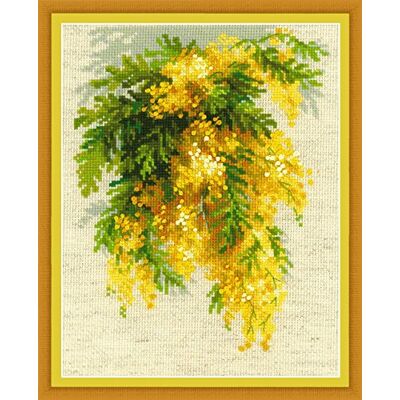 Riolis 1615 Kit Ricamo a Punto Croce Mimosa - Kit di Ricamo a Punto Croce Riolis 1615 Kit Ricamo a Punto Croce Mimosa - Kit di Ricamo a Punto Croce