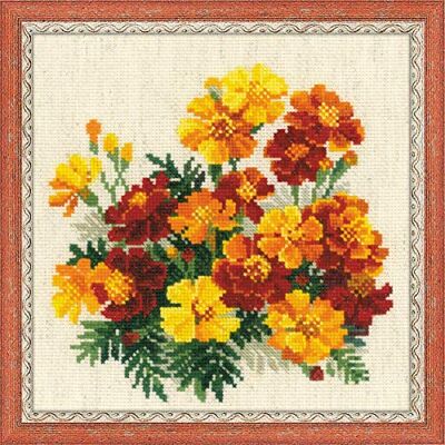 Kit Ricami a Punto Croce Margherite Riolis - Cotone, Multicolore - 20x20cm - Kit Ricami a Punto Croce Kit Ricami a Punto Croce Margherite Riolis - Cotone, Multicolore - 20x20cm - Kit Ricami a Punto Croce