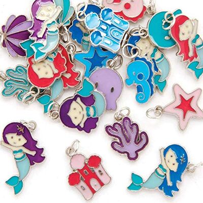 Baker Ross Ciondoli Sirene Confezione da 30, Perfetti per Creazione di Gioielli per Bambini, Attività Artistiche con Perline o Artigianato di Feste Baker Ross Ciondoli Sirene Confezione da 30, Perfetti per Creazione di Gioielli per Bambini, Attività Artistiche con Perline o Artigianato di Feste