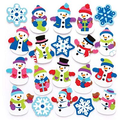 Baker Ross Adesivi in Gommapiuma con Pupazzi di Neve (Confezione da 120)- Artigianato e Progetti Artistici Natalizi per Bambini, Cartoline, Biglietti, Regalini e Decorazioni Baker Ross Adesivi in Gommapiuma con Pupazzi di Neve (Confezione da 120)- Artigianato e Progetti Artistici Natalizi per Bambini, Cartoline, Biglietti, Regalini e Decorazioni