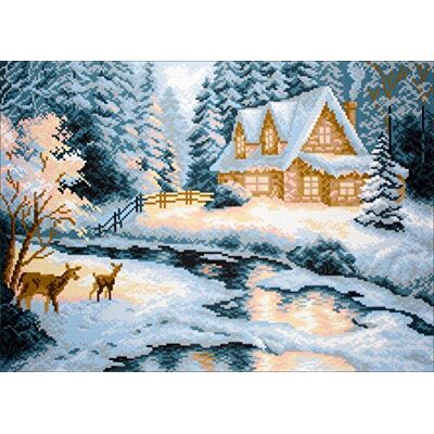 ART Taiga Haus Tela Aida Stampata per Ricamo a Punto Croce, Cotone, Multicolore, 29 x 40 cm ART Taiga Haus Tela Aida Stampata per Ricamo a Punto Croce, Cotone, Multicolore, 29 x 40 cm