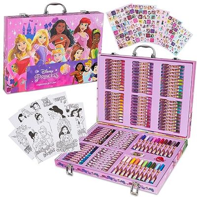 Disney Valigetta Colori per Bambini Kit 130 + Pastelli a Cera Matite Colorate Adesivi Pennarelli Lavabili per Bambini Colori Principesse Frozen Stitch (Multicolore Principesse Set) Disney Valigetta Colori per Bambini Kit 130 + Pastelli a Cera Matite Colorate Adesivi Pennarelli Lavabili per Bambini Colori Principesse Frozen Stitch (Multicolore Principesse Set)