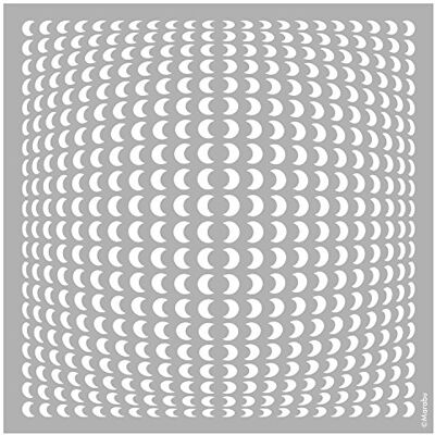 Marabu 0 Stencil Tagliato al Laser Resistente, Senza PVC, per pareti, mobili e Tessuti, riutilizzabili, Circa 33 x 33 cm, Motivo: Half Moon Pattern Marabu 0 Stencil Tagliato al Laser Resistente, Senza PVC, per pareti, mobili e Tessuti, riutilizzabili, Circa 33 x 33 cm, Motivo: Half Moon Pattern