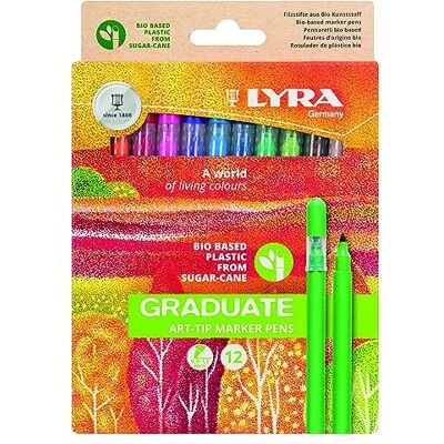 LYRA Graduate Art-Tip, Pennarelli, colori assortiti, 12 pezzi LYRA Graduate Art-Tip, Pennarelli, colori assortiti, 12 pezzi