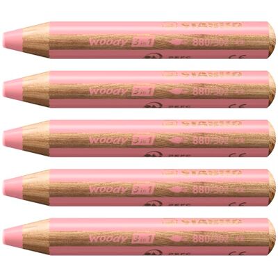 Stabilo - Matita colorata 880 Woody 3 in 1 Rosa Pastello - Matite colorate Stabilo - Matita colorata 880 Woody 3 in 1 Rosa Pastello - Matite colorate