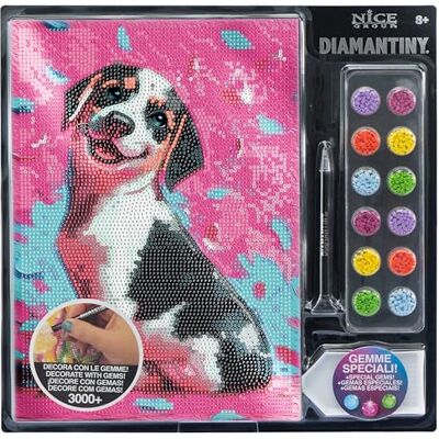 DIAMANTINY Level Up Cuddly Dog 2 Creative Art, Kit Crea Il Mosaico con i Numeri, Bassotto DIAMANTINY Level Up Cuddly Dog 2 Creative Art, Kit Crea Il Mosaico con i Numeri, Bassotto