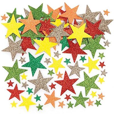 Baker Ross Adesivi a forma di Stella di Schiuma per l'Autunno Confezione da 198, Adesivi per Bambini, ideale per Fare Carte e Scrapbooking Baker Ross Adesivi a forma di Stella di Schiuma per l'Autunno Confezione da 198, Adesivi per Bambini, ideale per Fare Carte e Scrapbooking