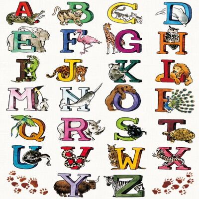 décopatch Carta da découpage, Motivo: Alfabeto con Animali, 30 x 40 cm, Confezione da 20 Fogli décopatch Carta da découpage, Motivo: Alfabeto con Animali, 30 x 40 cm, Confezione da 20 Fogli