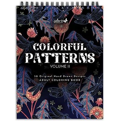 ColorIt Motivo colorato, nastro II a spirale, libro da colorare per adulti, 50 illustrazioni ispirate alla natura, agli animali, alle piante e ai fiori, carta spessa, bordi perforati, copertina rigida ColorIt Motivo colorato, nastro II a spirale, libro da colorare per adulti, 50 illustrazioni ispirate alla natura, agli animali, alle piante e ai fiori, carta spessa, bordi perforati, copertina rigida