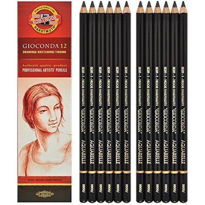 Koh-I-Noor Gioconda Negro Aquarelle 12 Water Soluble Graphite Pencils 6B. 8800 by Koh-I-Noor Gioconda Negro Aquarelle 12 Water Soluble Graphite Pencils 6B. 8800 by