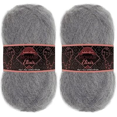 BambooMN JubileeYarn Gomitolo di filato Mohair Elixir, 50 g/matassa, misto lana, Vesper, 2 matasse BambooMN JubileeYarn Gomitolo di filato Mohair Elixir, 50 g/matassa, misto lana, Vesper, 2 matasse