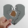 zerobrand Gray Scary Ghost Spaventato Emotion Heart Vinyl Sticker Luggage Graffiti Decal