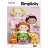 Simplicity Bambole di peluche con vestiti e animali di peluche di Elaine Heigl Designs OS (taglia unica)