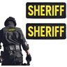 Cuyacili 2 Pcs SHERIFF Patch ricamato Adesivo da ricamo Patches Tactical Small Police Patch Badges di applicazione della legge per Ufficiale Guard Uniformi Vest petto o spalla (nero e giallo, 10 x 4cm)