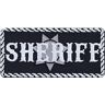 EXPRESS-STICKEREI Toppa ricamata da applicare con ferro da stiro o cucitura:"SHERIFF" Toppa Stella dello sceriffo da annodare/stirare   Adesivo Polizia Sceriffo Distintivo Applique per tutti i tessuti   90x45mm