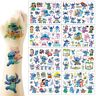 Hilloly S-titch Tatuaggi Bambini, 8 PCS Tattoo Temporanei Adesivi per Bambini, Adesivo Murale Impermeabile Anime, Gadget Compleanno Bambini 10.5 * 15.5 cm