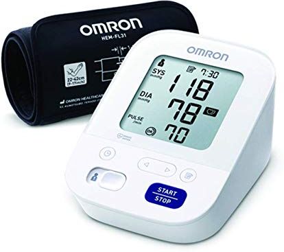 Omron M3 Comfort HEM-7155-E Misuratore di Pressione da Braccio, Bracciale IntelliWrap 22-42 cm, Tecnologia Intellisense, Clinicamente Validato, Pressione e Battito, Batterie AA, Custodia, Bianco