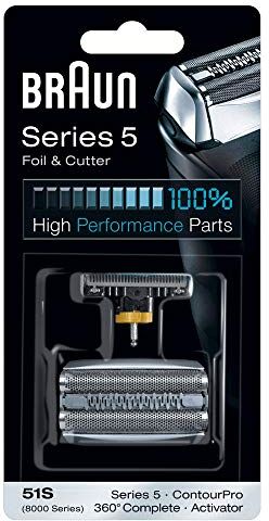 Braun Series 5, Rasoio Elettrico Barba, Testina di Ricambio, Compatibile Con I Vecchi Rasoi Series 5, Rasatura Ottimale Ogni Giorno, Lame Flessibili, Uso a Secco o Sotto Acqua, 51S Argento