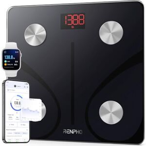 RENPHO Bilancia Pesapersone Digitale, Bilancia Impedenziometrica in Vetro Temperato, Fino a 180 kg, Bilancia Smart Dotata di 13 Misurazioni (BMI/Grasso corporeo/BMR/Muscoli), 28 cm, Elis 1 RENPHO Bilancia Pesapersone Digitale, Bilancia Impedenziometrica in Vetro Temperato, Fino a 180 kg, Bilancia Smart Dotata di 13 Misurazioni (BMI/Grasso corporeo/BMR/Muscoli), 28 cm, Elis 1