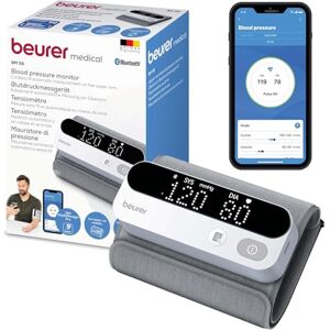 Beurer BM 59 Misuratore di pressione da braccio, manicotto senza tubi e cavi, indicatore di rischio LED, rilevamento aritmie, circonferenza braccio 22-42 cm, dispositivo medico, con connessione app Beurer BM 59 Misuratore di pressione da braccio, manicotto senza tubi e cavi, indicatore di rischio LED, rilevamento aritmie, circonferenza braccio 22-42 cm, dispositivo medico, con connessione app