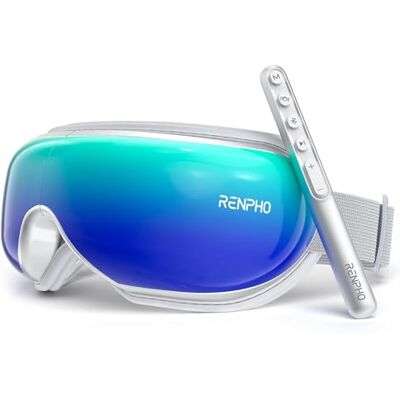 RENPHO Eyeris1 Maschera massaggiante per occhi, riscaldata, con telecomando, compressione, Bluetooth, per alleviare lo sforzo, riduce gli occhi di porcile, migliora il sonno, regalo di compleanno RENPHO Eyeris1 Maschera massaggiante per occhi, riscaldata, con telecomando, compressione, Bluetooth, per alleviare lo sforzo, riduce gli occhi di porcile, migliora il sonno, regalo di compleanno