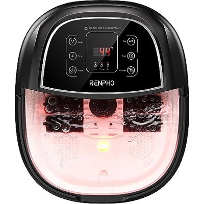 RENPHO Pediluvio piedi con Riscaldamento Veloce Massaggio Automatico e Potenti Getti di Bolle, Rulli Massaggianti shiatsu Motorizzati, Pedicure per Piedi Stanchi, Temperatura Regolabili RENPHO Pediluvio piedi con Riscaldamento Veloce Massaggio Automatico e Potenti Getti di Bolle, Rulli Massaggianti shiatsu Motorizzati, Pedicure per Piedi Stanchi, Temperatura Regolabili