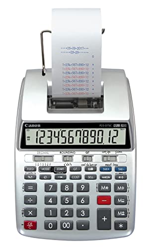Canon P23DTSCII Calcolatrice da tavolo, 12 cifre, stampa bicolore, , argento metallizzato