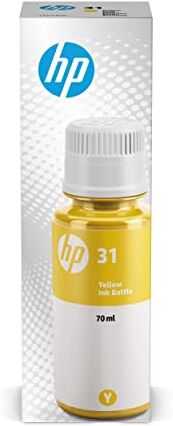 HP 31 , Flacone di Inchiostro Termico Originale  da 8.000 Pagine, Compatibile con Stampanti senza Cartucce  Smart Tank serie 400, 500 e 600, Giallo