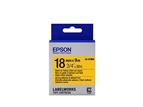 Epson Nastro fondo Pastello Giallo per testo Nero, altamente adesivo 18/9 LK-5YBW