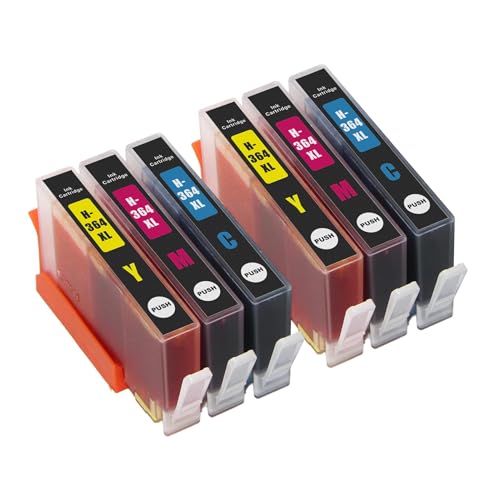 Go Inks 2 Set di 3 C/M/Y Cartucce d'inchiostro per sostituire HP 364 compatibile/non-OEM per Stampanti HP Photosmart (6 Inchiostri)