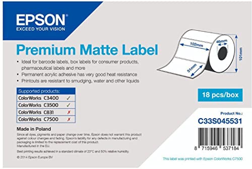 Epson Rotolo Di Etichette Premium Matte 102X51