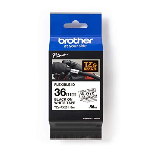Brother TZE-FX261 Nastro per Etichettatura, 36 mm, Nero su Bianco