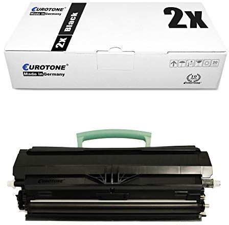 2x Eurotone Toner per Lexmark E 250 350 352 D DN N sostituisce 00E250A31E Set Nero