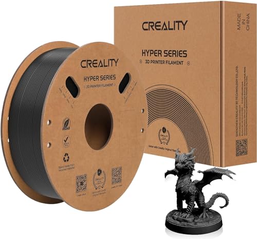 Creality PLA Filamento per Stampante 3D 1,75 mm, 1kg (2,2 libbre), Progettato per la Stampa ad Alta Velocità, Precisione Dimensionale +/-0,03 mm, per Stampanti 3D e Penne (Nero)