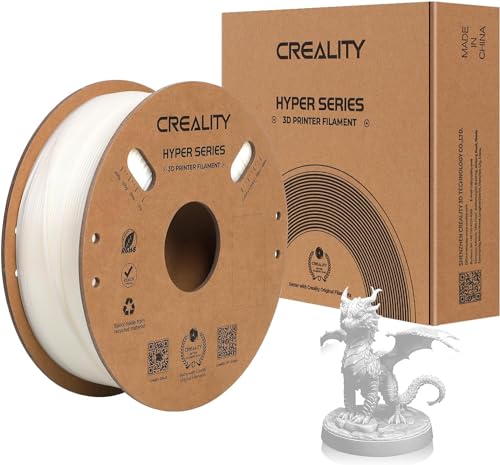Creality PLA Filamento per Stampante 3D 1,75 mm, 1kg (2,2 libbre), Progettato per la Stampa ad Alta Velocità, Precisione Dimensionale +/-0,03 mm, per Stampanti 3D e Penne (Bianco)